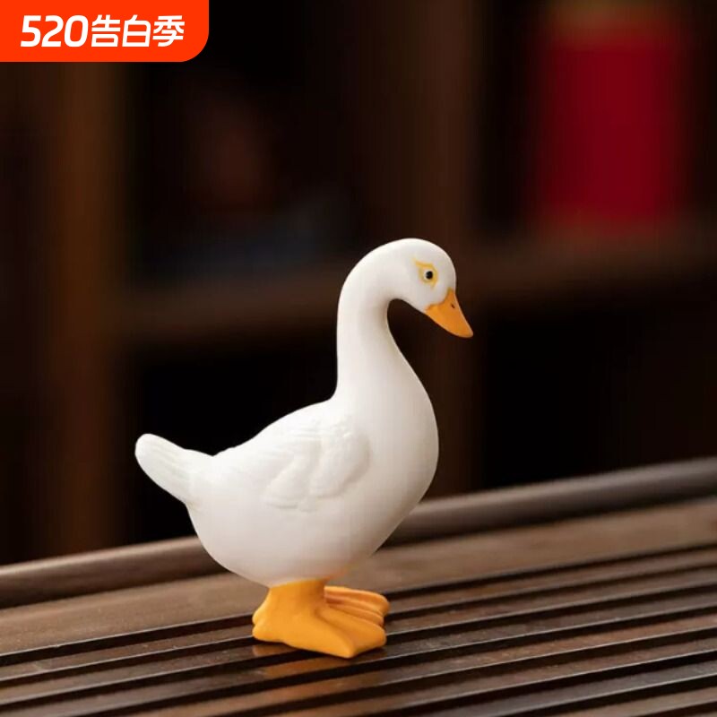 德化陶瓷小鸭子中式摆件桌面客厅装饰电视柜工艺品家居饰品办公