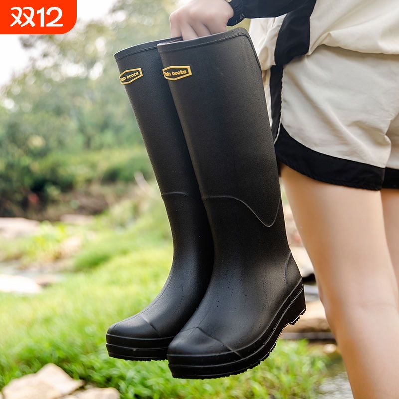 雨鞋防滑防水高筒雨靴男女户外涉水长靴筒胶鞋钓鱼水鞋轻便平底