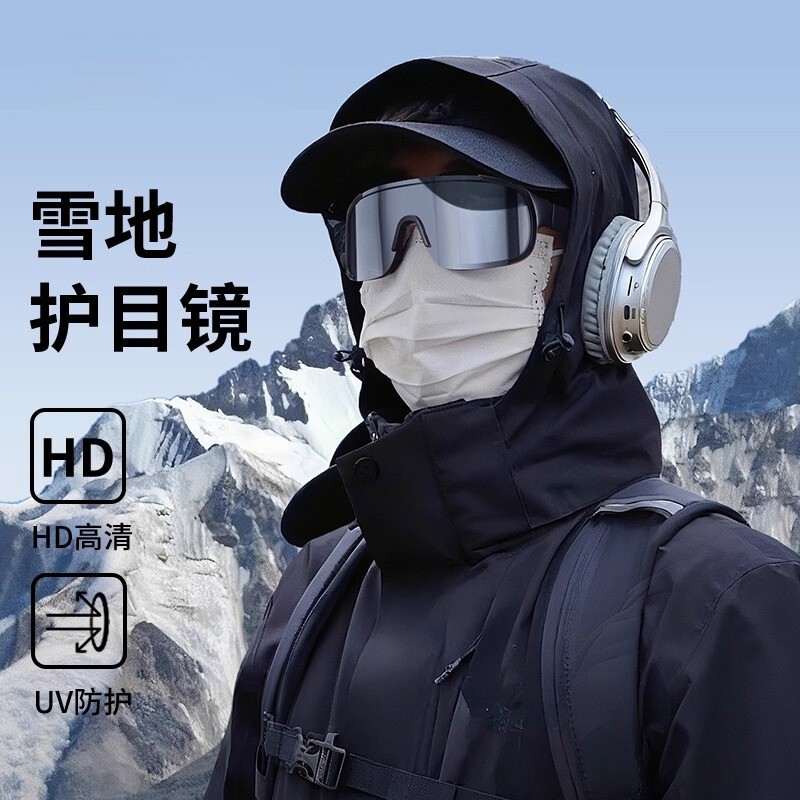 登山护目镜防风骑车墨镜可套近视镜运动跑步骑行眼镜飞行员圆脸