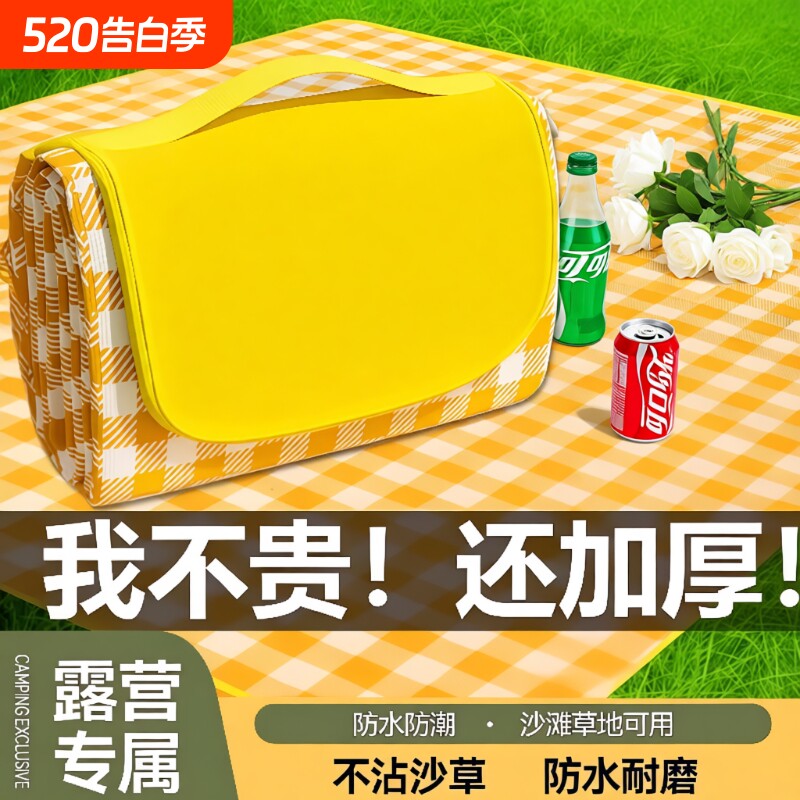 野餐垫防潮垫加厚户外地垫野炊野营沙滩帐篷防水草坪垫子便携郊游