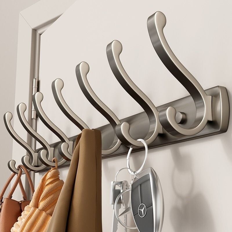 挂衣钩挂钩墙上壁挂门后免打孔进门玄关粘贴强力承重衣帽钩金属