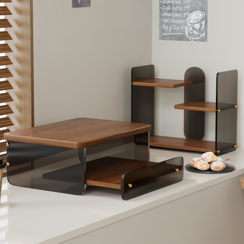 中古风咖啡机置物架餐桌台面杯子