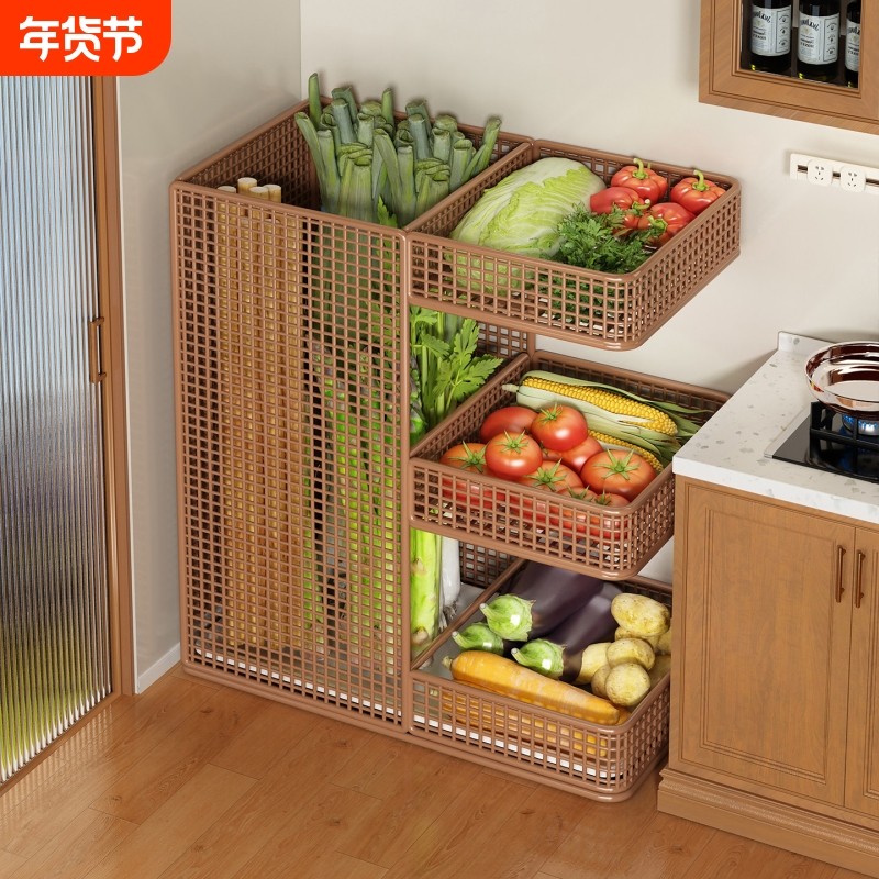 厨房放大葱收纳神器菜篮子蔬菜收纳筐山药姜蒜楼道放菜置物架落地,厨房/烹饪用具,厨房置物架/置物柜/角架,淘宝优惠券,粉丝福利购,淘宝优惠卷