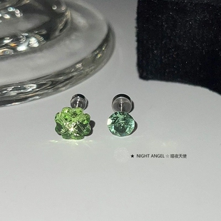 RitaZoo最近沉迷在四叶草花花感耳骨钉钛钢耳钉免摘螺旋锆石爱好