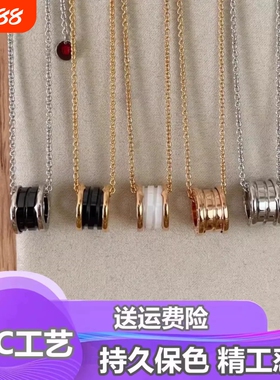 高版本18K金小蛮腰弹簧项链女满钻玫瑰金锁骨链小众设计高级感潮