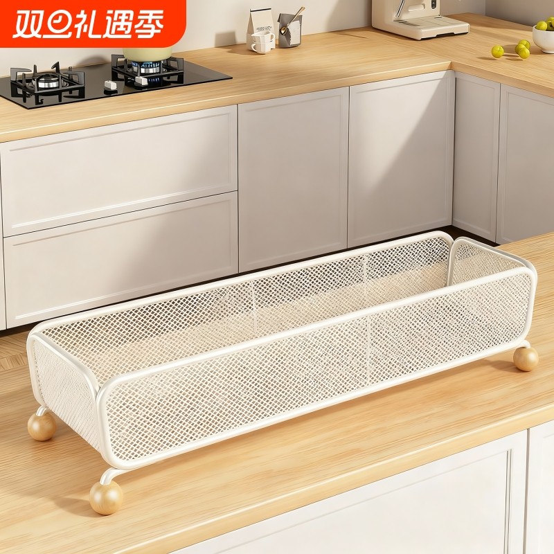 厨房葱姜蒜置物架台面调料收纳盒家用大容量落地可移动镂空储物架