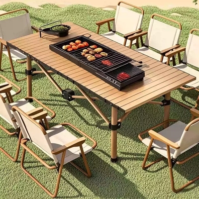 户外折叠桌便携式餐桌露营桌椅野营蛋卷桌长方形摆摊桌子可折叠