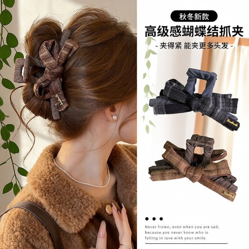 复古金标头发抓夹女高级感2025新款鲨鱼夹后脑勺发夹气质夹子头饰