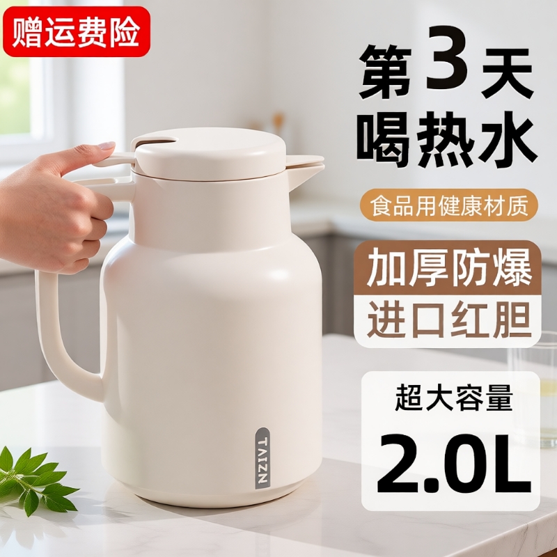 保温壶玻璃家用暖水瓶2025年新款保温水壶热水瓶真空外壳温度双层