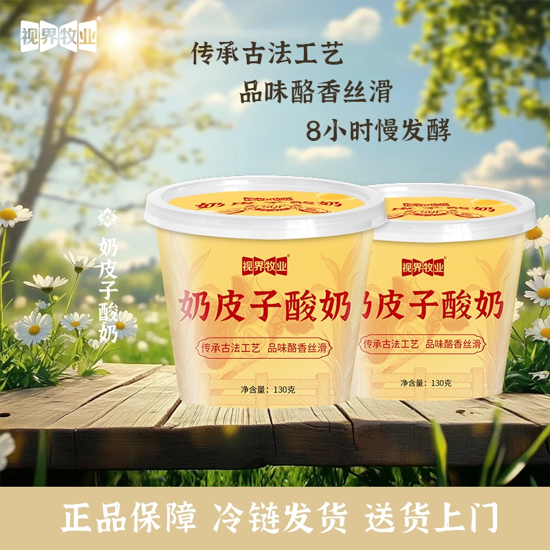 【6杯超划算】视界牧业奶皮子酸奶无添加美食顺丰冷链包邮