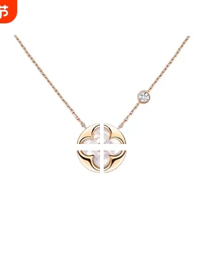 菱形贝母项链女厚镀18K四叶草花手链轻奢耳钉戒指饰品礼物闺蜜