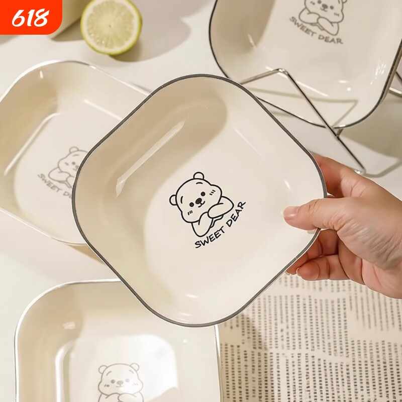可吐骨碟塑料家用餐桌垃圾盘加厚吐骨头盘碟小吃盘食品级桌面轻奢