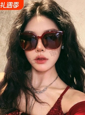 复古红色偏光墨镜女款2025新款高级感近视开车防晒太阳镜防紫外线