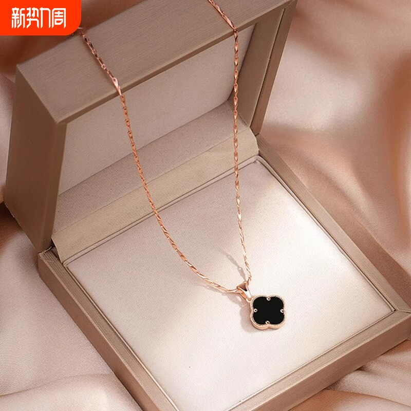 四叶草纯银项链足银2026新款爆款轻奢小众颈链吊坠520礼物送女