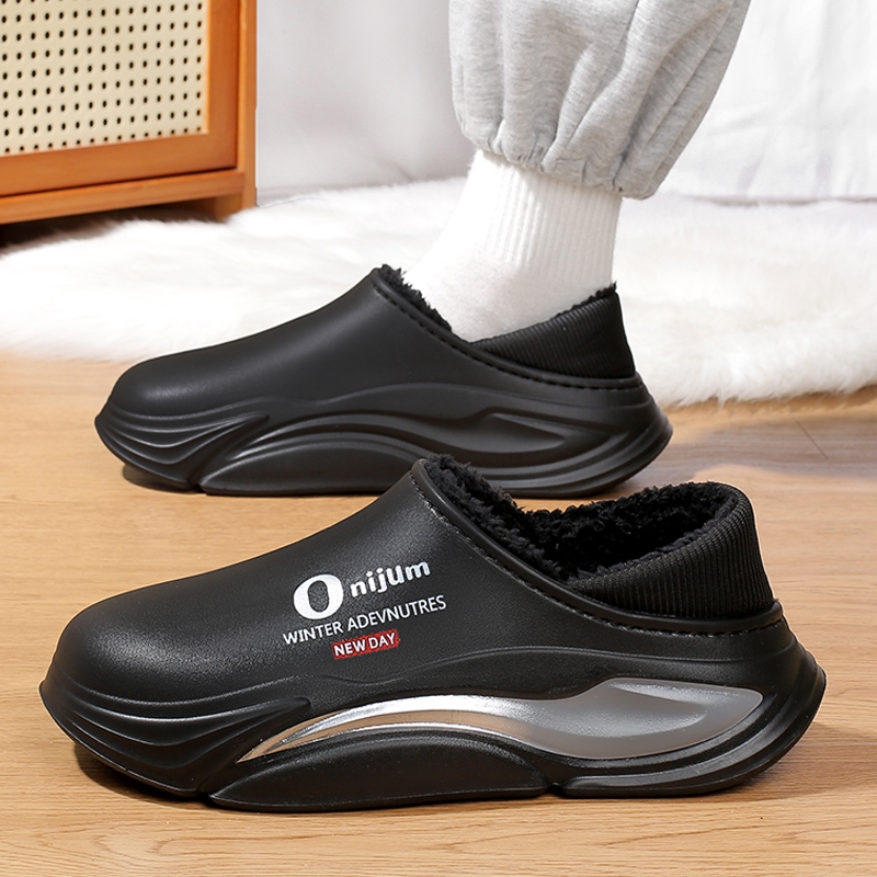 冬季加绒保暖时尚休闲棉拖鞋