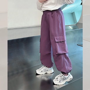 大童装 子女孩2025春秋新款 工装 儿童炸街长裤 外穿 裤 女童洋气休闲裤