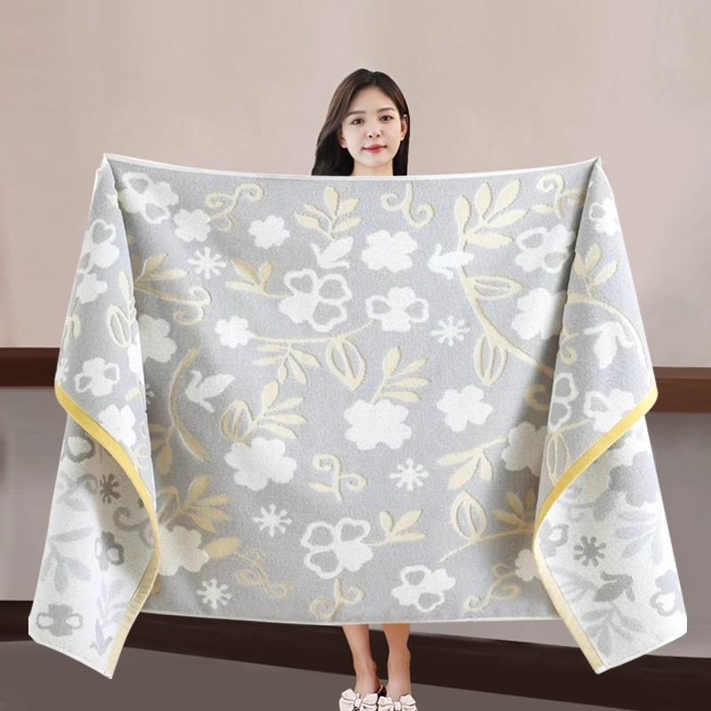 浴巾2025新款男女全棉洗澡家用吸水柔软不掉毛大尺寸加厚毛巾通用