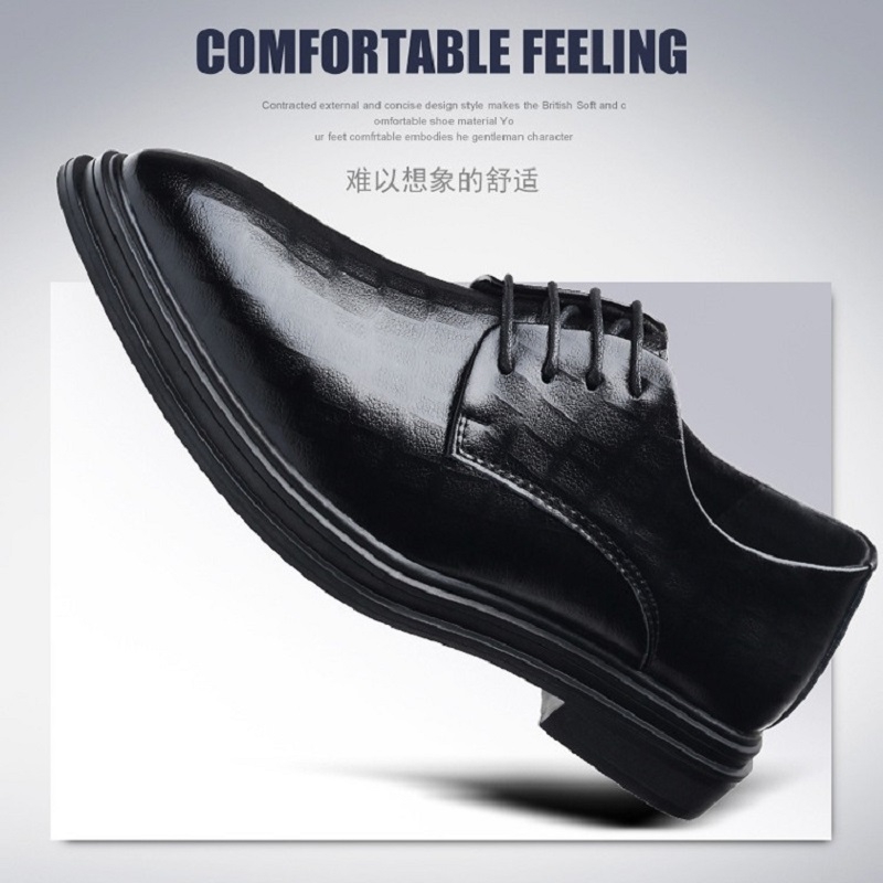 商务正装系带皮鞋男士韩版英伦休闲鞋尖头新郎婚鞋内增高潮流男鞋