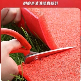 门口地垫可裁剪进门入户塑料丝圈防滑脚垫大门外室外红色地毯防水