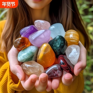 天然水晶滚石 鱼缸装饰石矿石大颗粒抛光石 家居造景石热敷石摆件