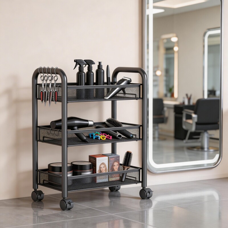 理发店小推车烫染工具架收纳架美容院专用移动置物架美发车美容车