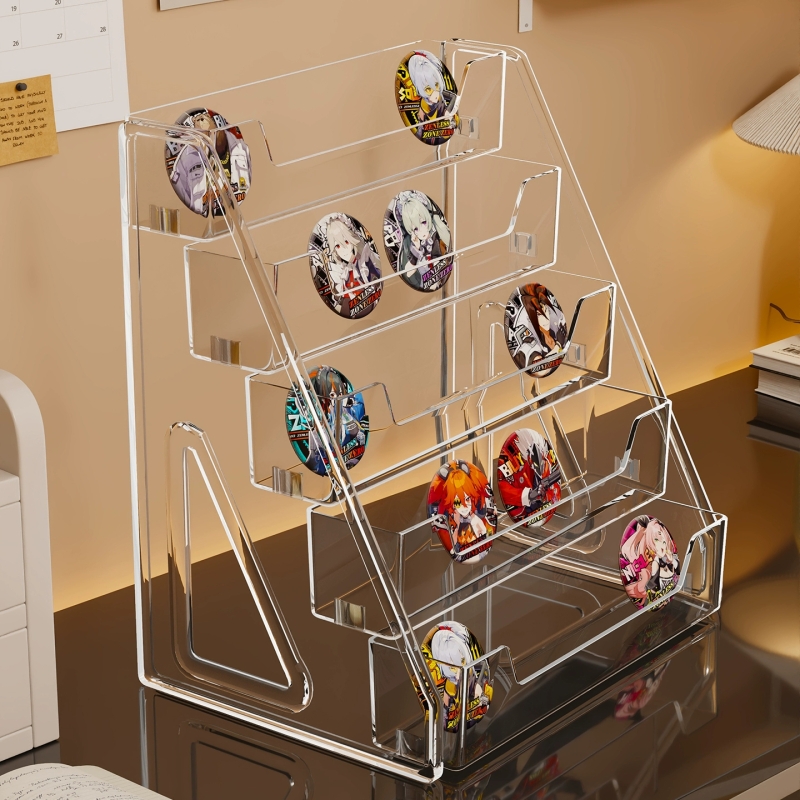 桌面吧唧展示架徽章谷子收纳盒