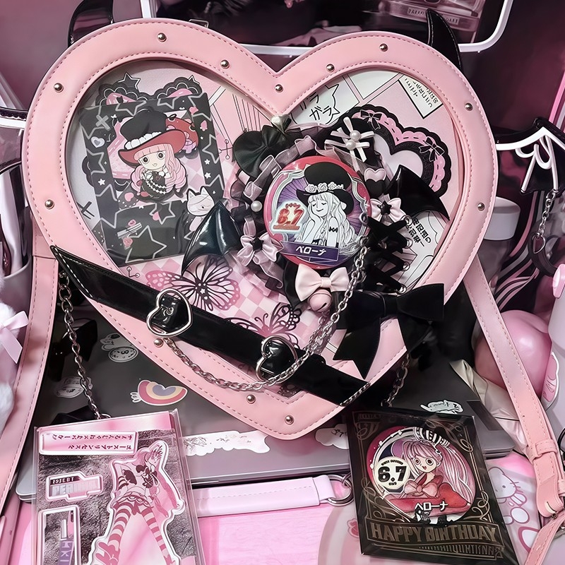 心形铆钉包小恶魔哥特少女痛包