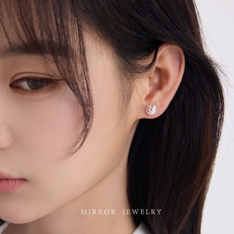 小麋人「缪斯」999银莫比乌斯淡水珍珠耳钉女耳环耳饰时尚创意