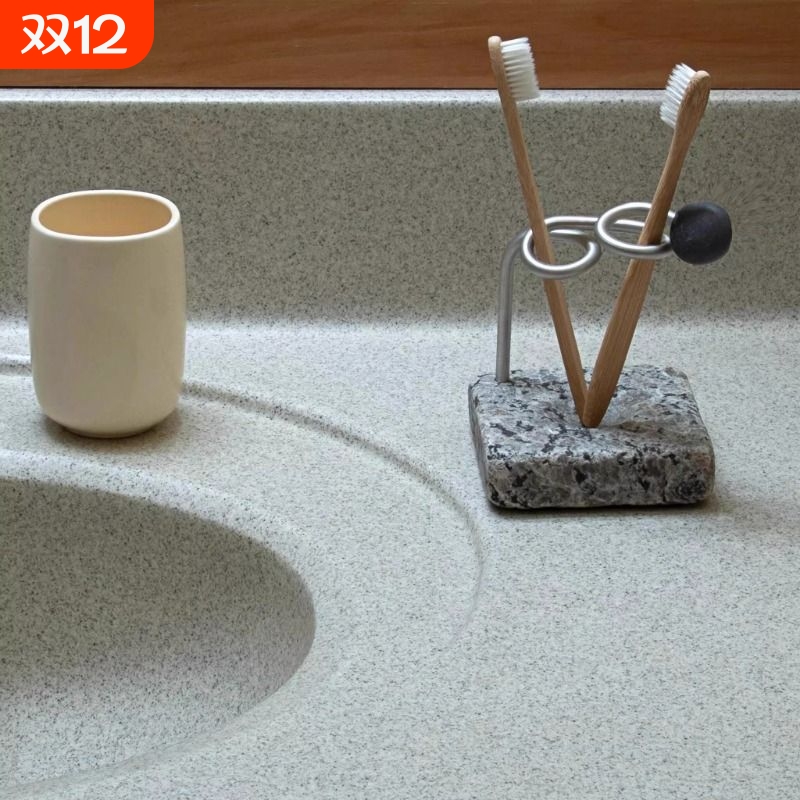 仿花岗岩牙刷架轻奢304不锈钢牙具收纳置物架卫生间桌面牙刷座