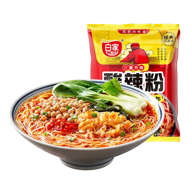 白家陈记酸辣粉108g/袋 重庆风味 酸辣粉火锅红薯粉丝袋装方便面