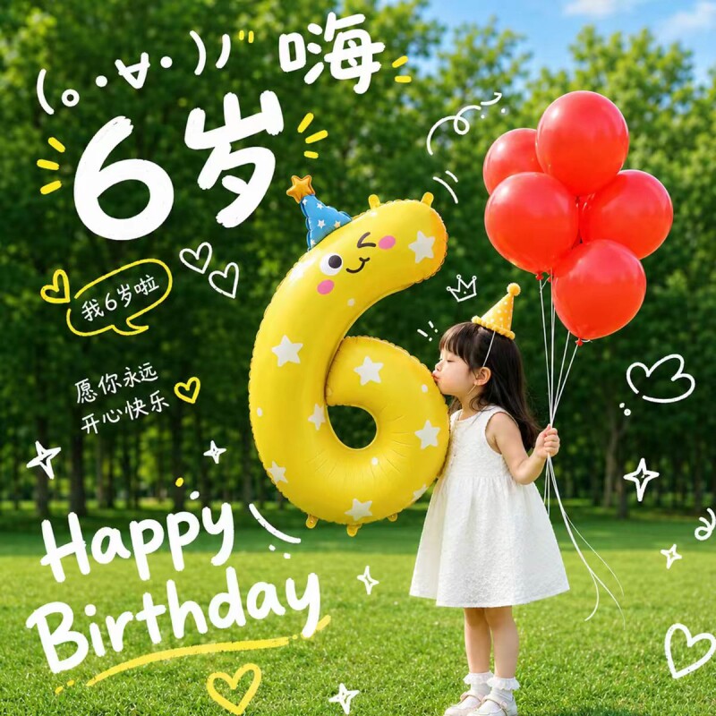 数字气球生日装饰场景布置图片