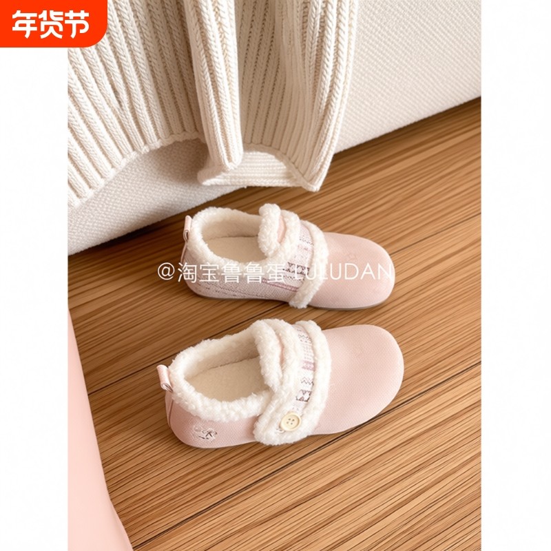 鲁鲁蛋 保暖二棉鞋小白鞋女2025新款冬季一脚蹬加绒勃肯鞋毛毛鞋,女鞋,勃肯鞋/软木鞋,淘宝优惠券,粉丝福利购,淘宝优惠卷