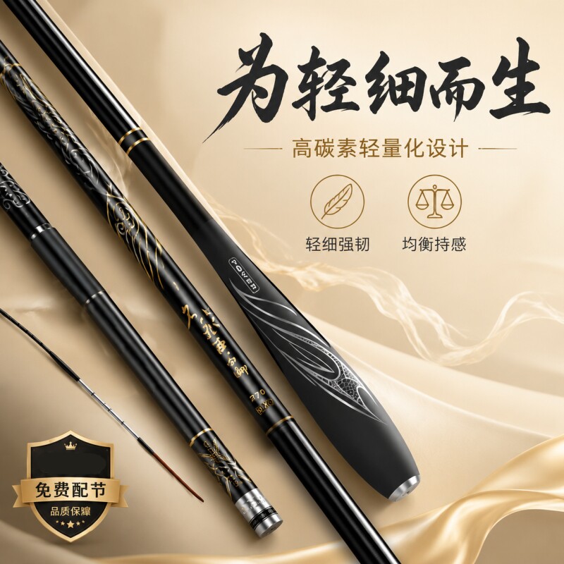 钓鱼竿高碳野鲫鱼竿28超轻超硬19调台钓竿综合鲤鱼竿手杆套装碳素图片