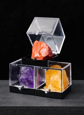 宝石天然水晶矿石标本摆件晶体石儿童礼物青金石石榴石橄榄石