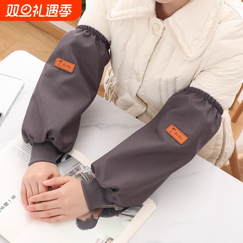 袖套男女帆布耐磨袖头工作秋冬羽绒服专用护袖头筒防脏黑色灰色