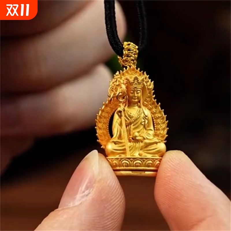 南无大愿地藏王菩萨随身小金佛吊坠寓意好物本命年项链