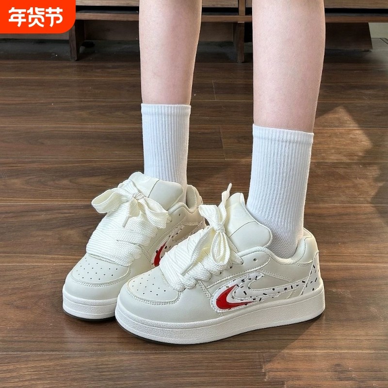 厚底原创奶油面包鞋女ins2025年秋季新款板鞋百搭休闲运动鞋圆头,女鞋,休闲板鞋,淘宝优惠券,粉丝福利购,淘宝优惠卷