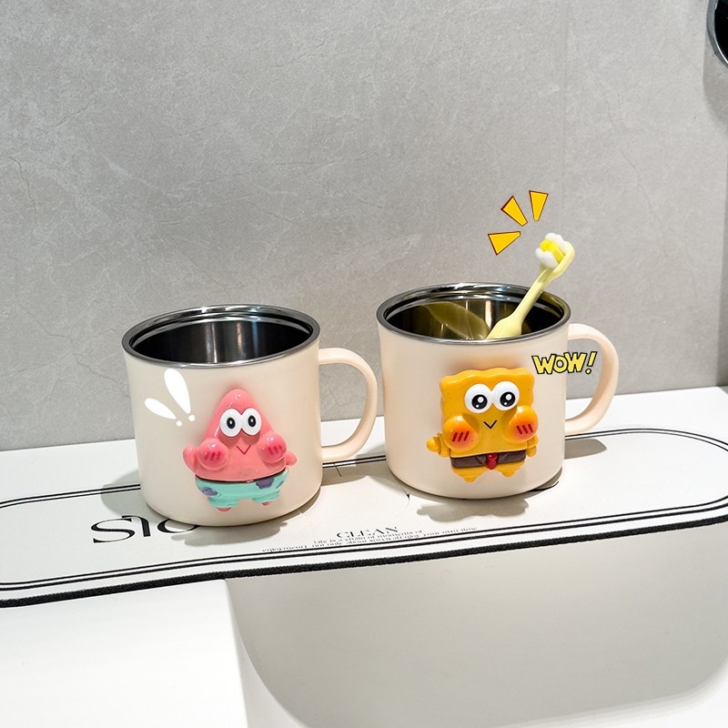 儿童家用可爱洗漱杯子牙刷不锈钢刷牙杯男孩女孩水杯漱口杯牙杯,家庭/个人清洁工具,洗漱杯,淘宝优惠券,粉丝福利购,淘宝优惠卷