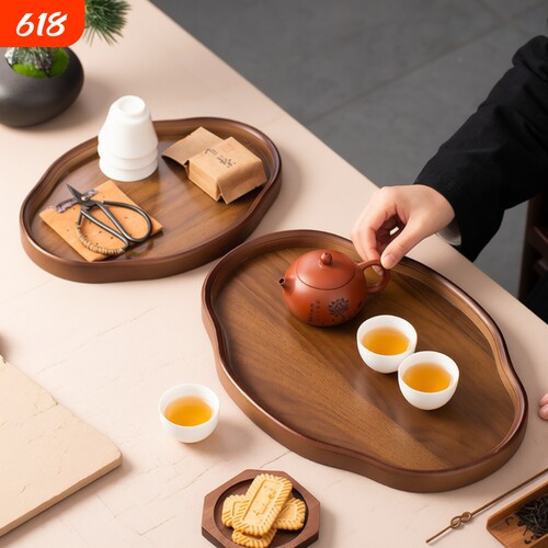 中式复古胡桃色茶盘|万人加购