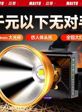 头戴式强光头灯野外充电2026新款超亮超长续航钓鱼专用灯赶海矿灯
