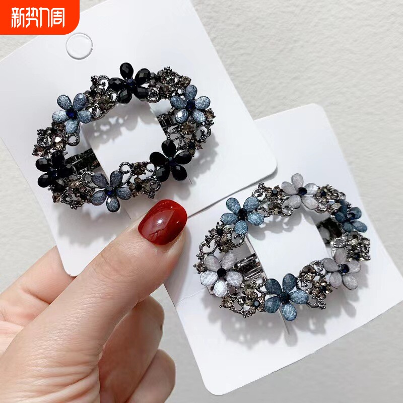 复古中国风弹簧夹空心合金韩式发夹爆款椭圆形跨境摆地摊轻奢欧美