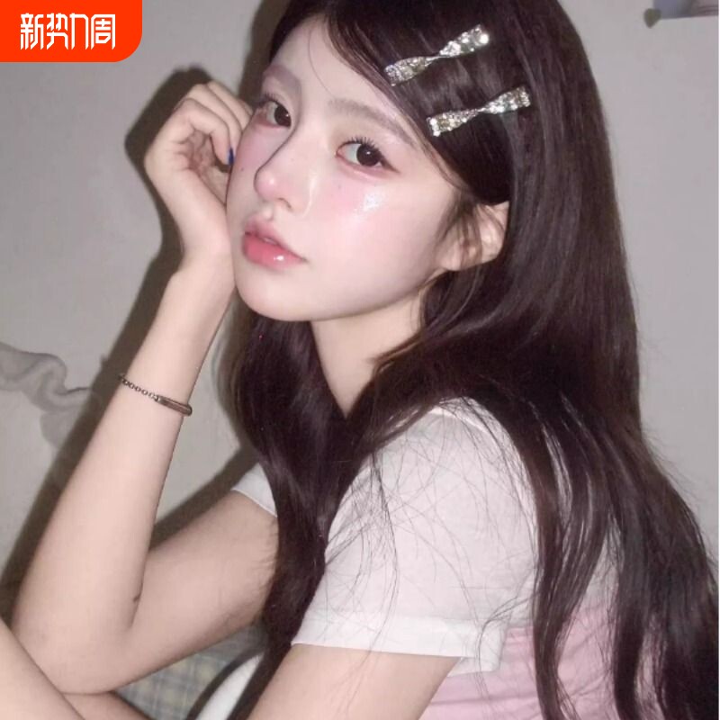 水钻锆石蝴蝶结发夹女精致侧边夹高级感发卡前额刘海夹发饰小夹子