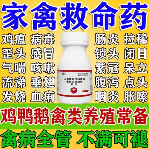 鸡全治养鸡专用药禽一片鸡鸭鹅鸽子呼噜呆立精神不振绿便一片活