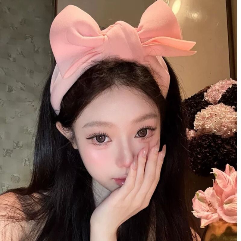 韩系芭比~超大粉色蝴蝶结发箍女高级感洗脸头箍甜美百搭公主头饰