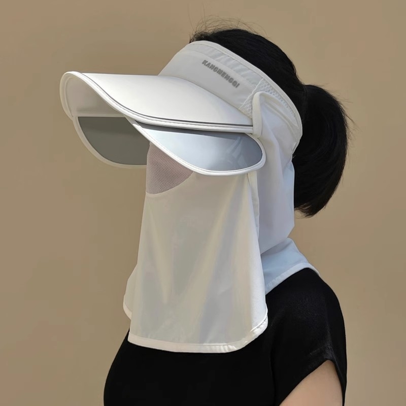 全方位防晒帽透气遮脸面罩护颈一体太阳帽防紫外线户外遮阳帽女夏