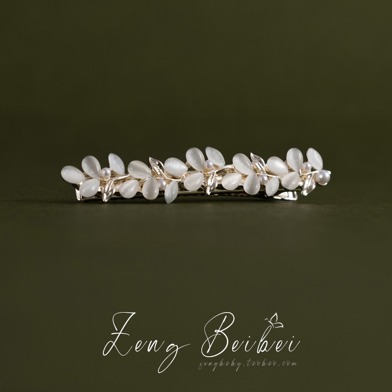 南枝仙气森系发夹侧边高级刘海夹边夹仙女气质鸭嘴夹发卡子头饰