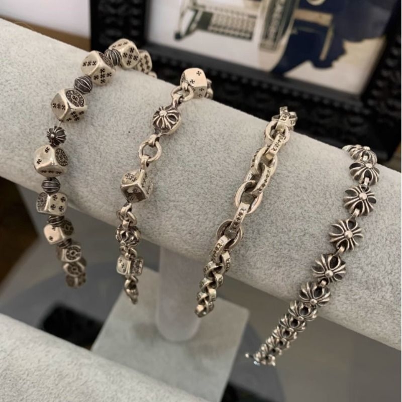 潮牌S925纯银复古十字架手链男士女生小众独特