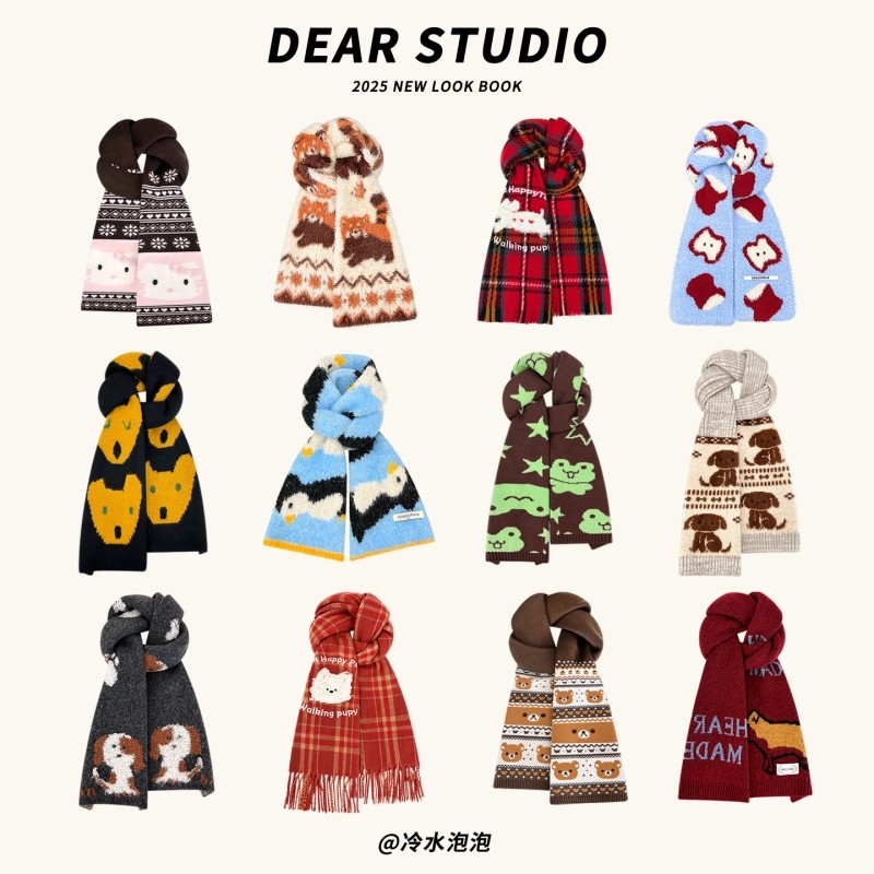 可爱卡通毛绒加厚围巾女秋冬季学生情侣保暖百搭针织围脖格子格纹,服饰配件/皮带/帽子/围巾,围巾/丝巾/披肩,淘宝优惠券,粉丝福利购,淘宝优惠卷