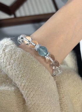 女天然白水晶高级小众轻奢手链