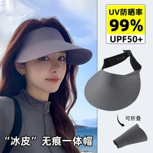 空顶防晒帽女夏无痕一体防紫外线遮阳帽口罩面罩2025新款太阳帽子